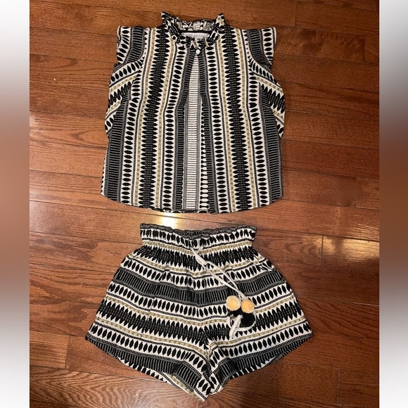 New! Just Bellina Aztec 100% Cotton Tank and Short Set 🖤 XS Made in India - Picture 5 of 16